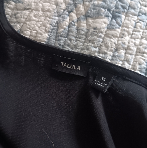 TALULA Aritzia Black Satin Wrap Bodysuit XS - Picture 4 of 5